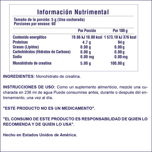 Creatine 300g (60 srvs)