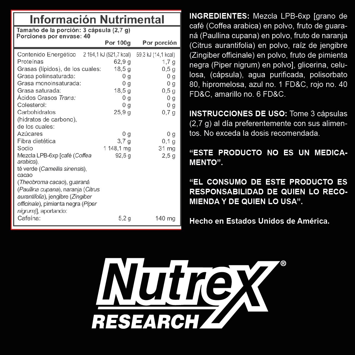 Lipo 6 Black 120 Caps.